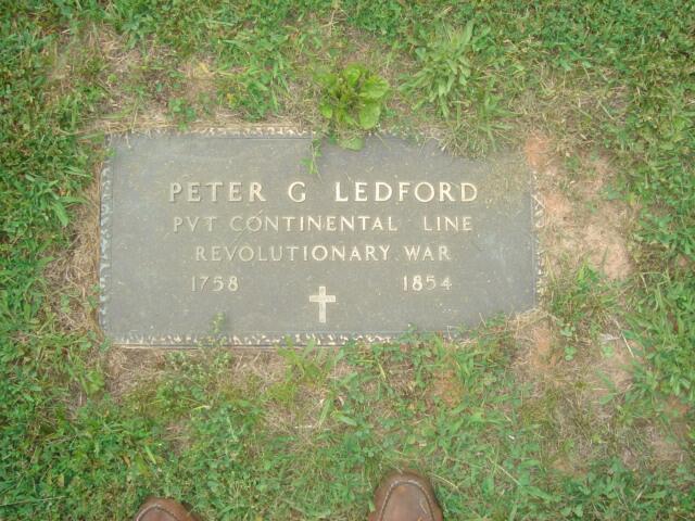 Tombstone of Peter G. Ledford, Revolutionary War Soldier