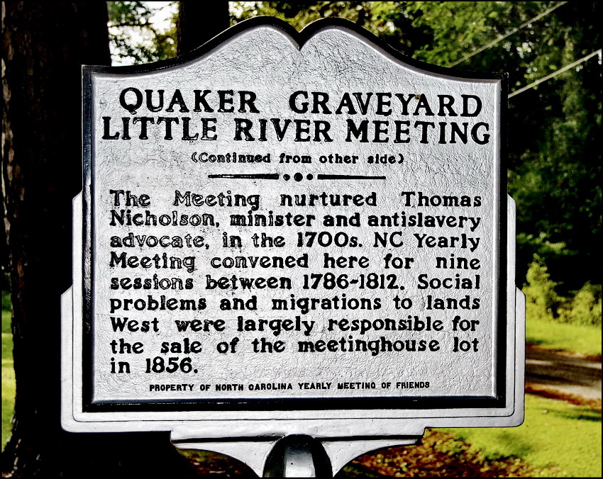 Quaker Graveyard at Little River - Perquimans Co., N. C. 