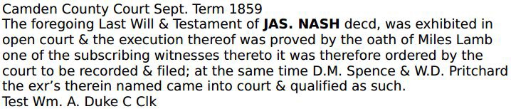 NASH - James - 1852 - Camden County Will - 4