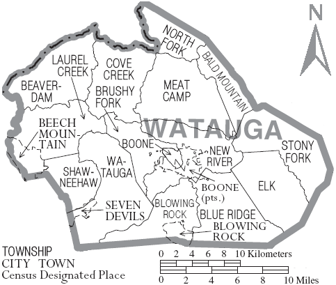 Watauga County Map