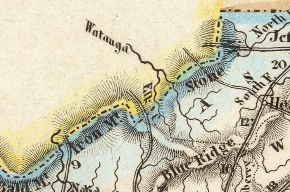 Watauga County Map from the 1800s