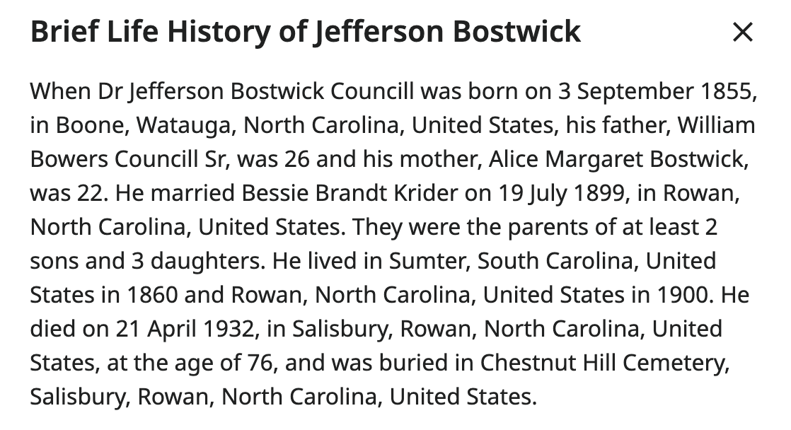 Councill Family Search